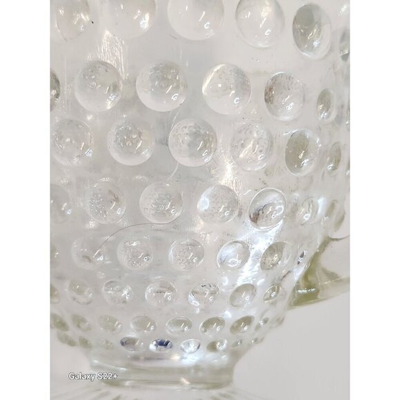 Anchor Hocking MOONSTONE Opalescent Hobnail Glass Sugar Bowl With Double Handles - Picture 14 of 16